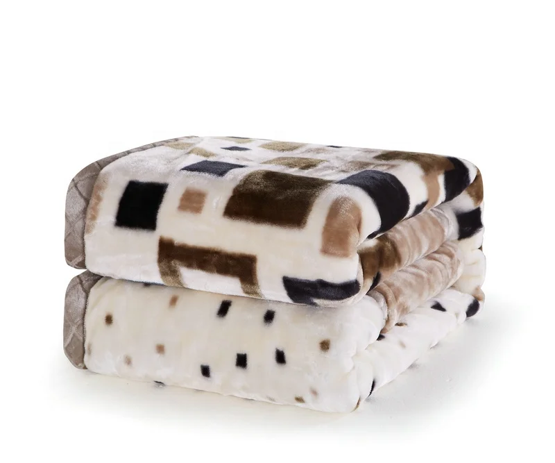 Double Layer Thickened Raschel Blanket Winter Warm Blanket Suitable for Sofa Bedroom Home Travel Essential Multifunction Blanket