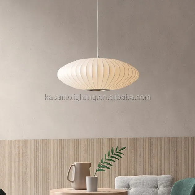 Japanese Style Designer Indoor Light Chandelier Modern Silk Pendant Lamp nelson bubble lamp