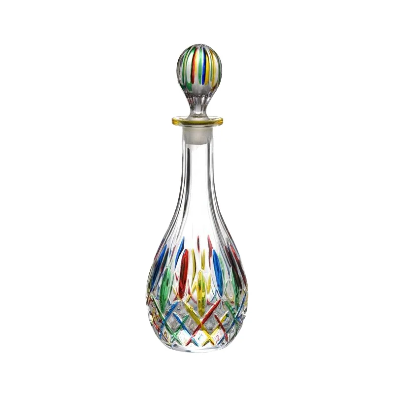 N13 Wholesale Murano Decanter Bottle Colored Transparent Glass Whiskey Brandy Tequila Classic Design Style Crystal Glass