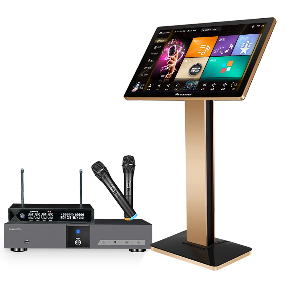 Kareoke System InAndOn V5 Max 21.5' Online Movie AI Song-Selection KTV Karaoke Machine System Touch Screen 6TB Karaoke Player