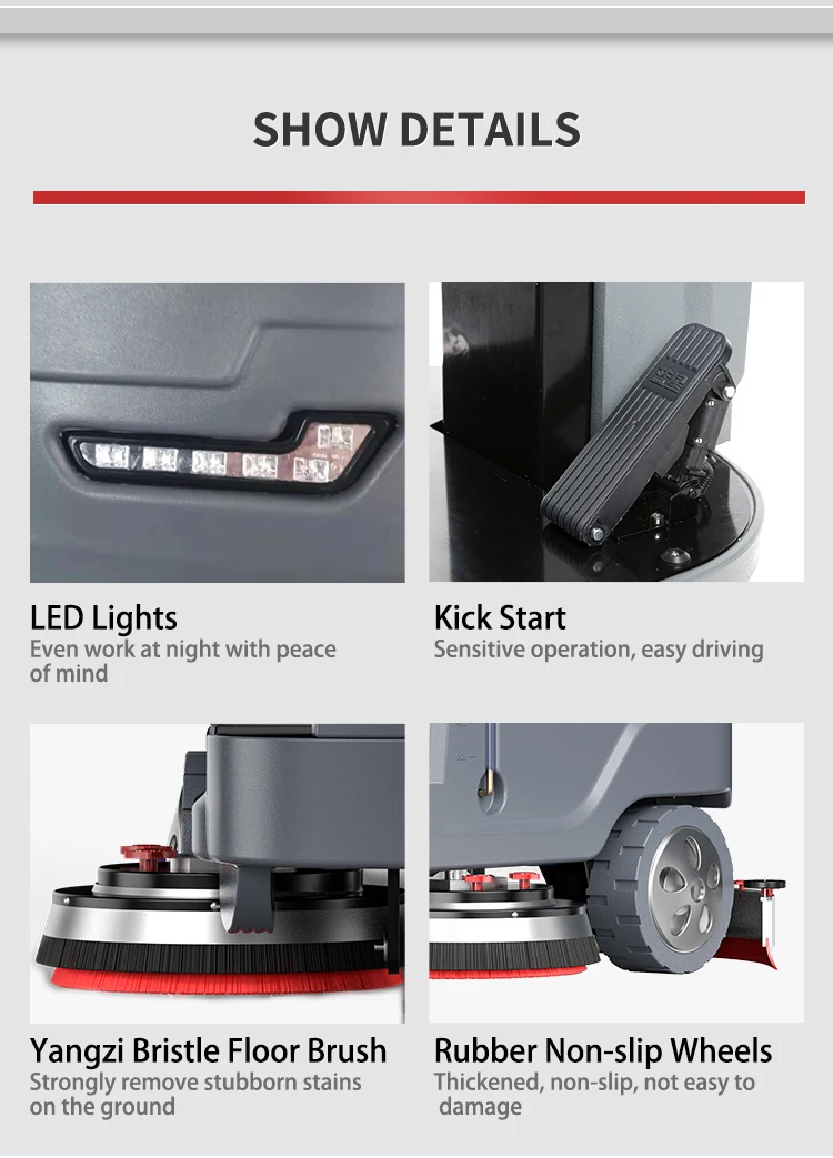 Yangzi X9 Equip Auto Scrubber Cleaning Equipment Compact Dual-brush Floor Scrubber