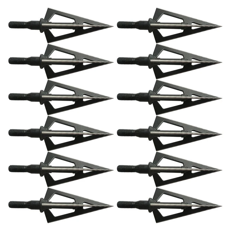 3 Blades Hunting Broadheads 100 Grain Screw-in ArrowHeads Arrow Tips Compatible with Crossbow