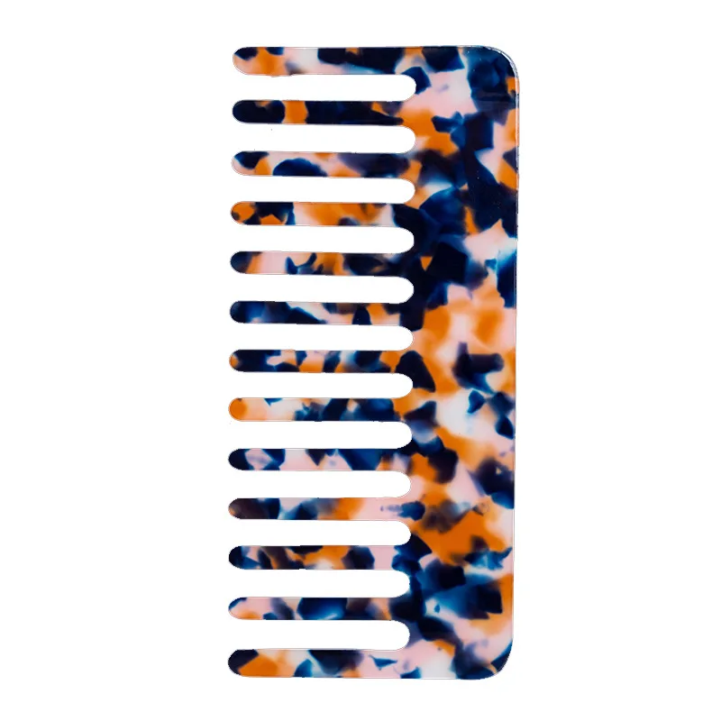 Hot Sell Wide Tooth Comb Cellulose Acetate Comb Free Sample OEM Branding Hair Comb