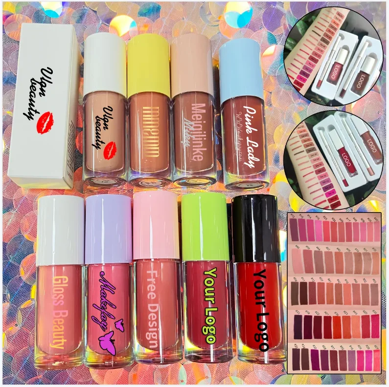 High Quality Glitter Lip Gloss OEM Glossy Lipgloss Lip Tnit Multi Colors Private Label Lipstick