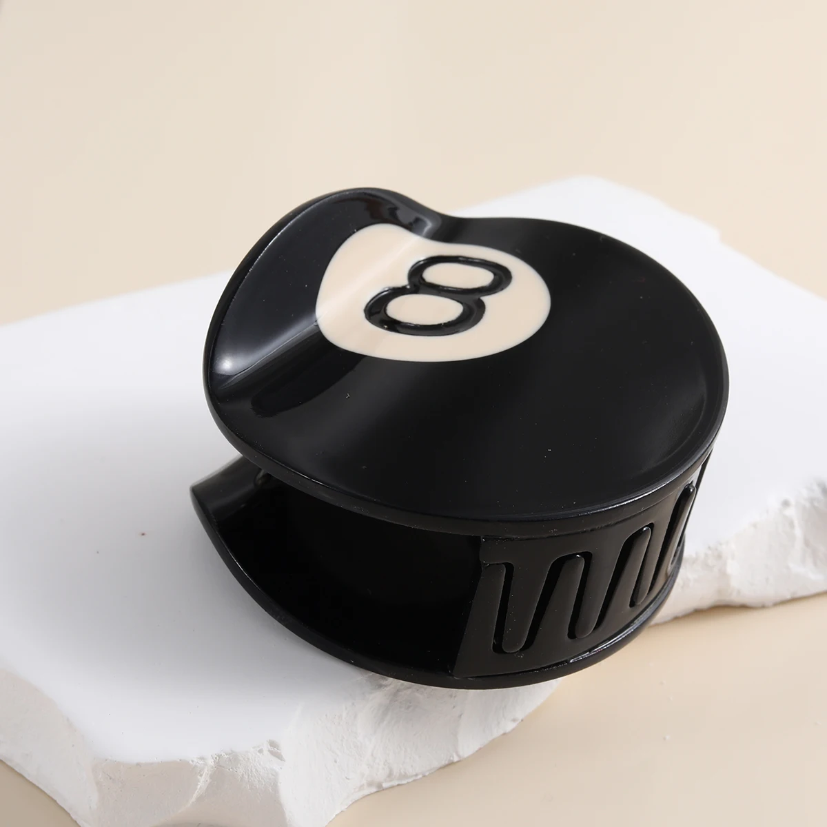 personalized black 8 ball golf club hair claw clip for women plastic hair claw clips