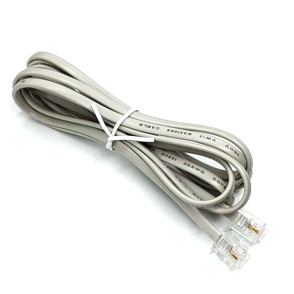 2-core 26awg telephone extension wire RJ11 / RJ11 telephone adapter extension wire