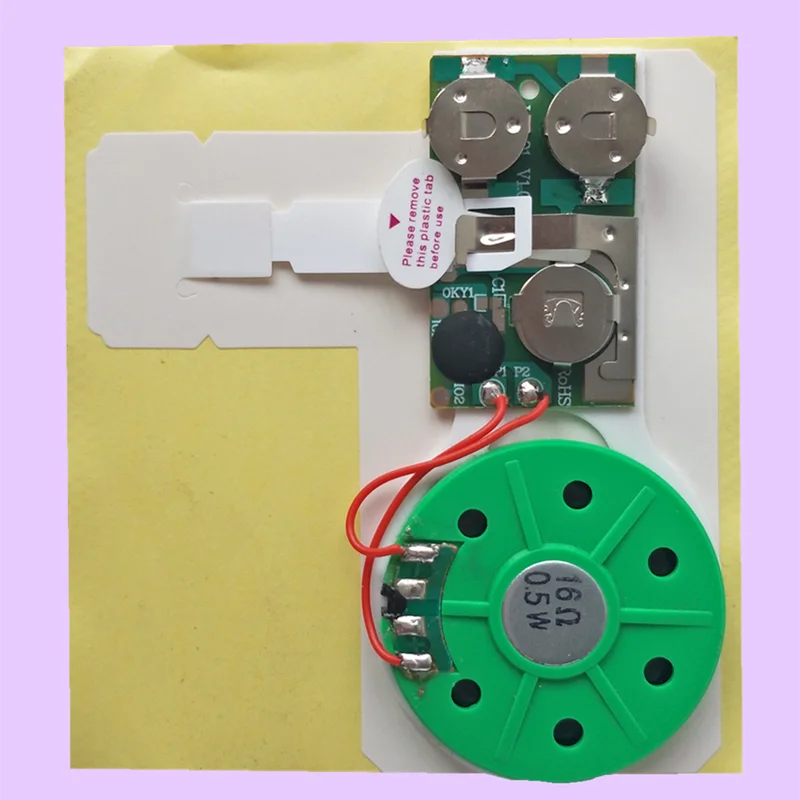 Sound chip for custom DIY printed paper folding card for gift thank you Christmas New Year greeting and invitation with audio