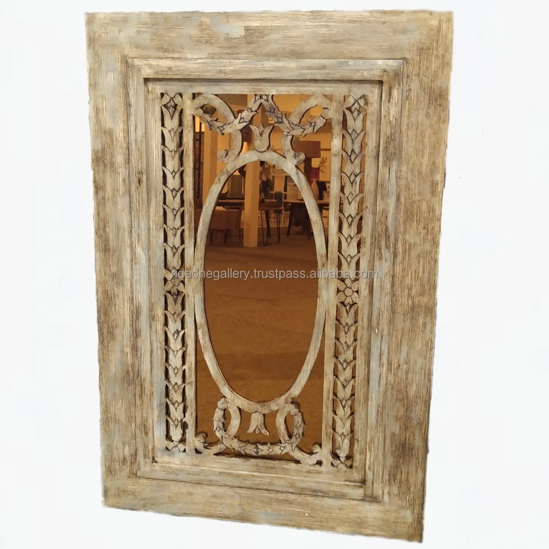 
Good Quality Hand Craft Orange Mirror Frame Carved Wood For Home Decoration and Wholesale 