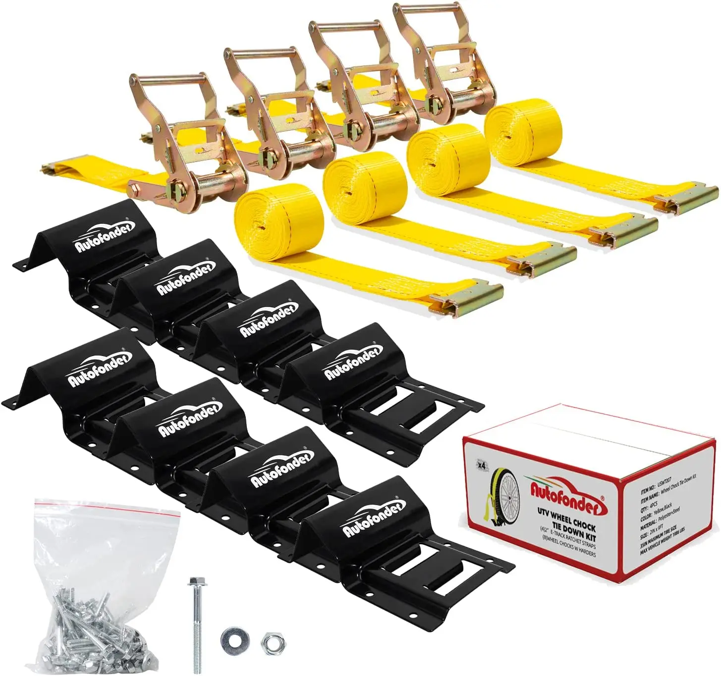 5958lb break strength ultimate heavy duty trailer tire straps system vehicle wheel chock ratchet tie down kit for ATV,UTV,Law