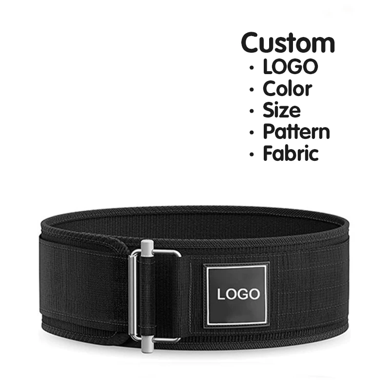 Custom Nylon Powerlifting Belt Self Locking Waist Brace Gym Weightlifting Straps Fitness Weight Lifting Trainer Waist Wraps