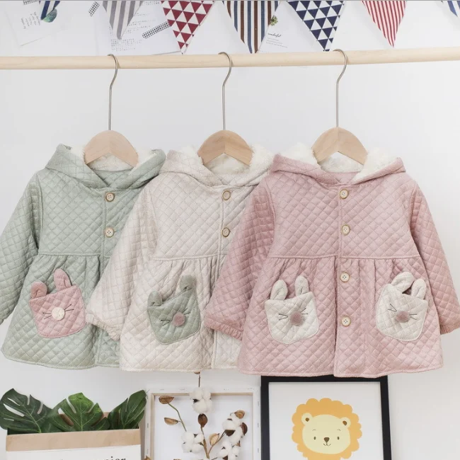
SE5873 2020 Winter New Design Baby Girls Jacket Coat Long Sleeve Cotton Warm Winter Baby Jacket 