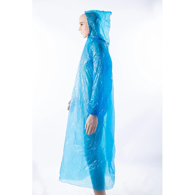 Одноразовый взрослый пластиковый дождевик PE, одноразовый Дождевик-пончо, дождевик