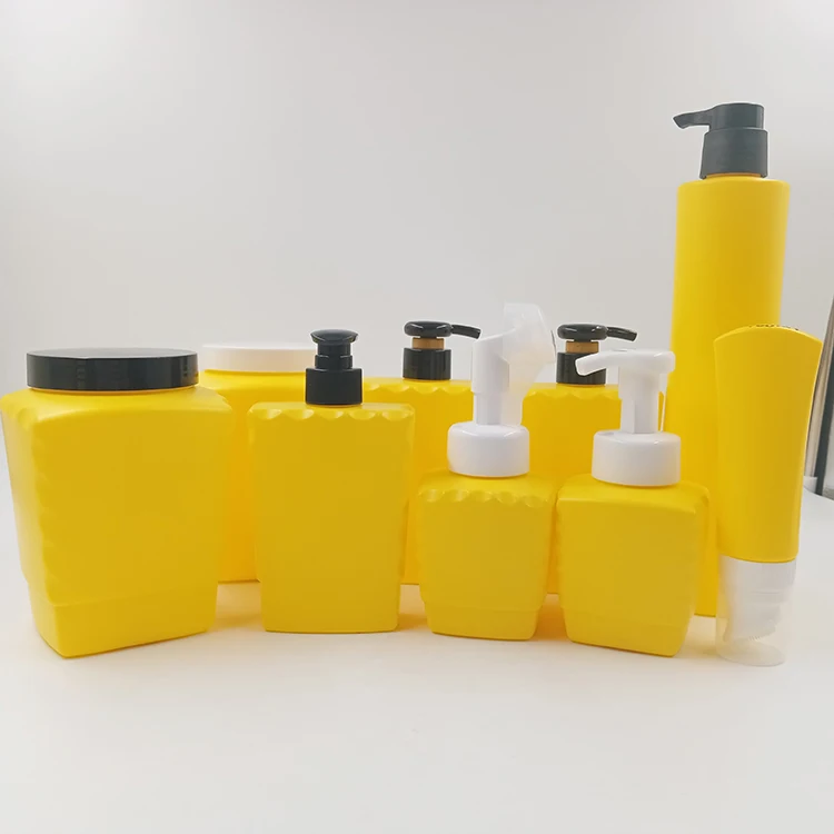 Luxury 700ml Round Square HDPE/PET Plastic Lotion Shampoo and Container Bottle with Pump Cosmetic Bottle for Hair Care Packaging