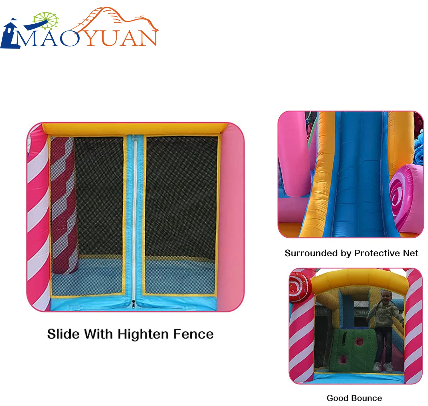 Лидер продаж 2021, голубые и розовые конфеты, надувная горка с бассейном для детей