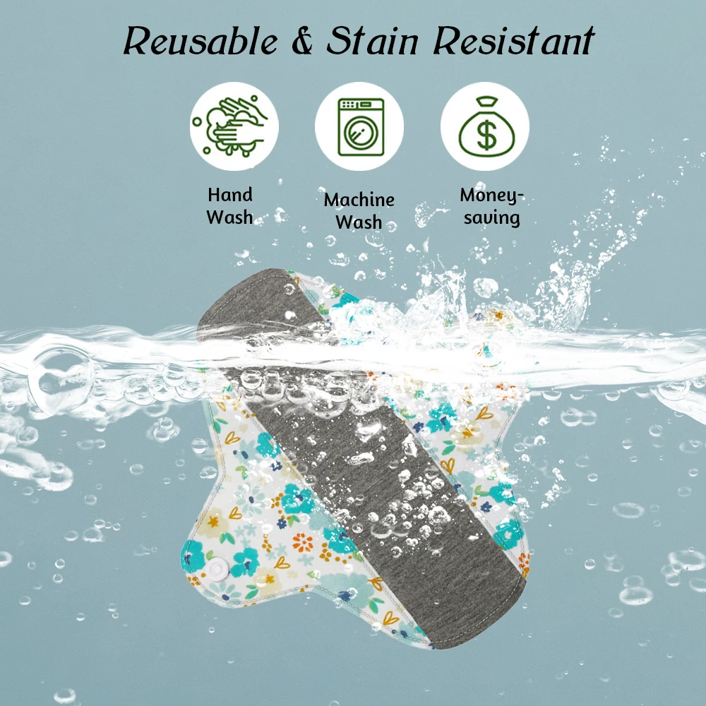 OEM Reusable Pad Washable Menstrual Cloth Napkins Ultra Thin Graphene Cotton Sanitary Napkin