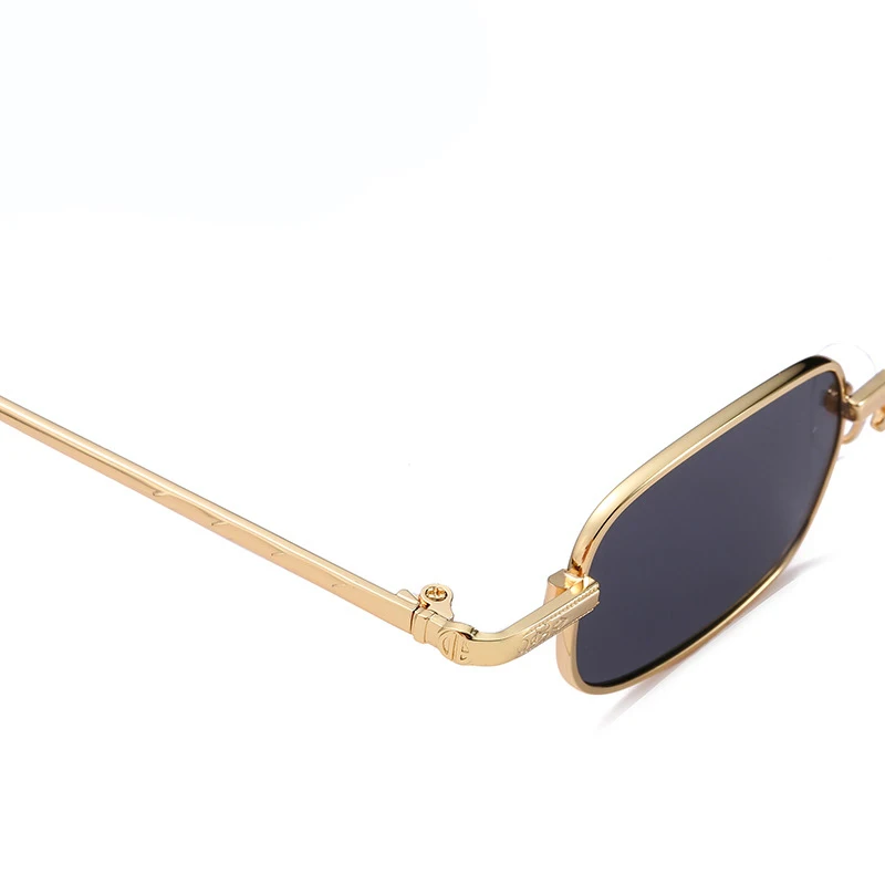 Fashion New Hip Hop Sunglasses Ready Stock Wholesale Mini Small Rectangle Metal Sun Glasses For Women Men