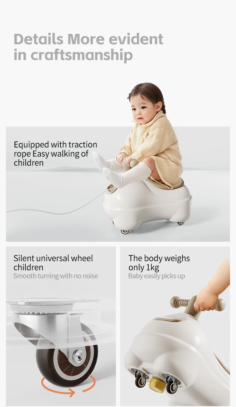 2024 newest peanut type plastic children ride on  toy swing car for kids scooter for baby and toddler