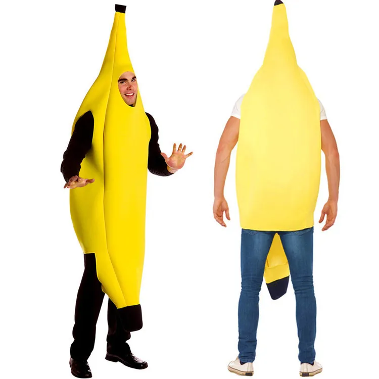 Banana Costume for Adults Men Women Teenagers Funny Appealing Banana Halloween Costume Fruit Outfit