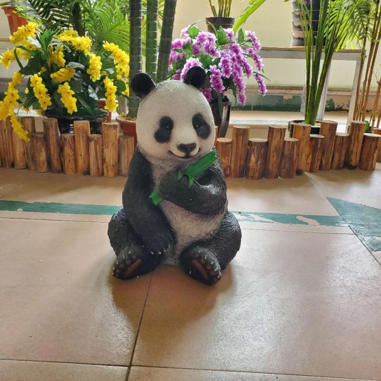 New Design Art Mall Decoration Sculpture Panda Artificial animal outdoor topiary