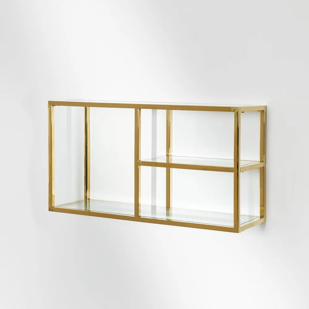 Metal glass hanging cabinet storage shelf wall mounted display wash bathroom living room furniture