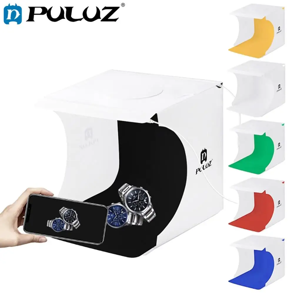 LED Light Box PULUZ 20cm Mini studio 550LM Soft Box Lightbox With LED Free Background for product Photography Photo box Led