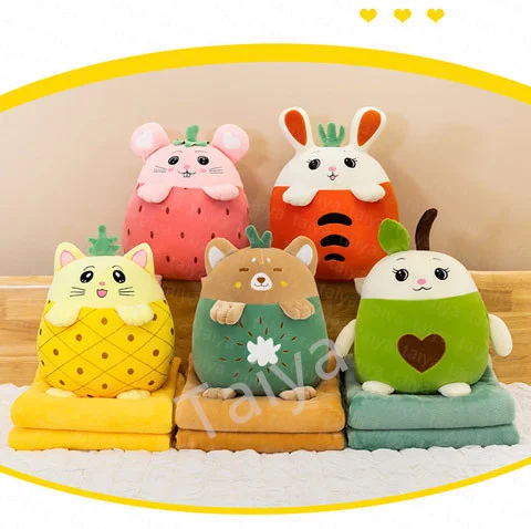Hot selling Soft Stuffed bunny 2 In 1 Pillow with Blanket Inside Kawaii kids Plush Toys for Children