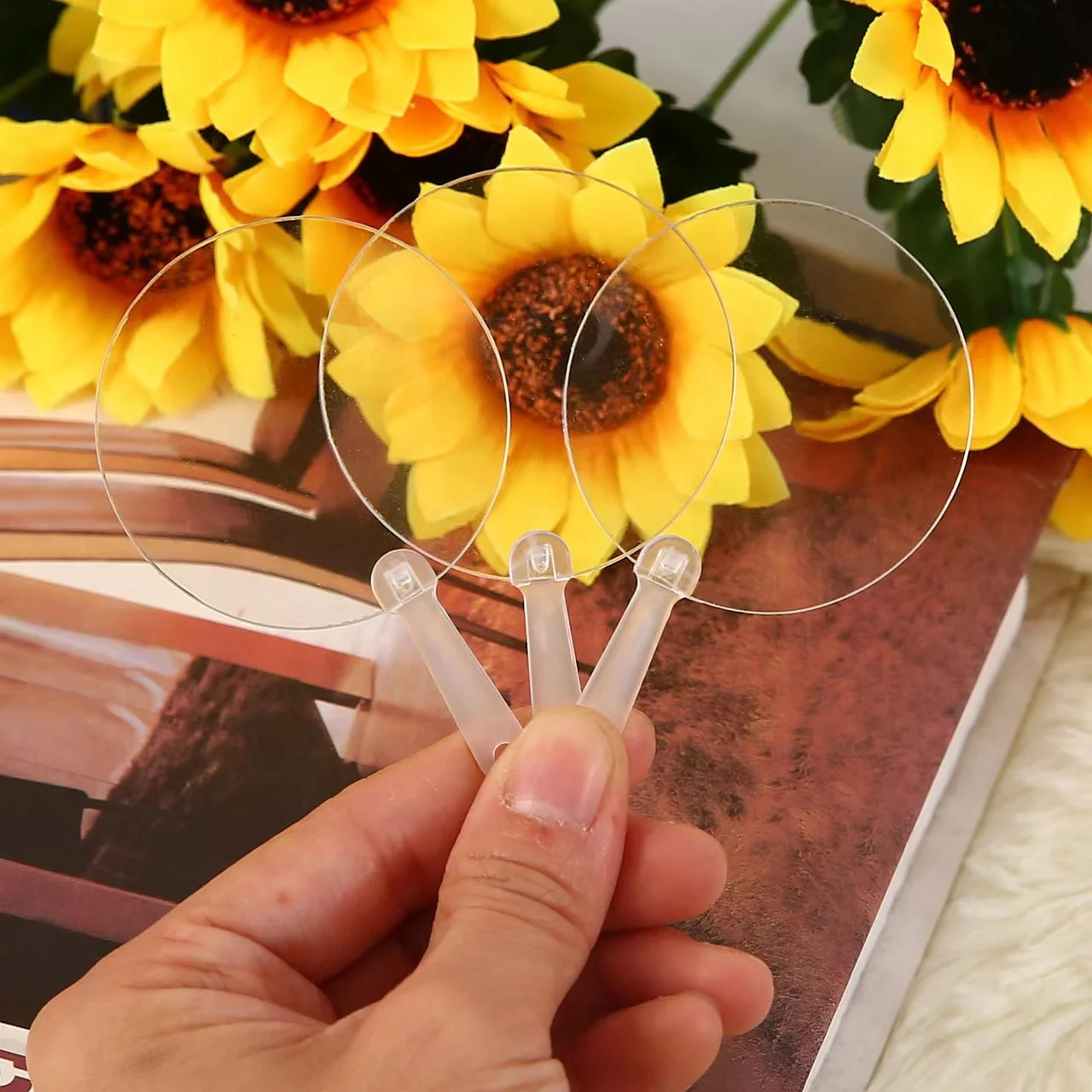 Custom New Plastic Transparent Kpop Mini Fans and Cute Hand Fan Double Side Mini Fan Plastic Kpop Picket