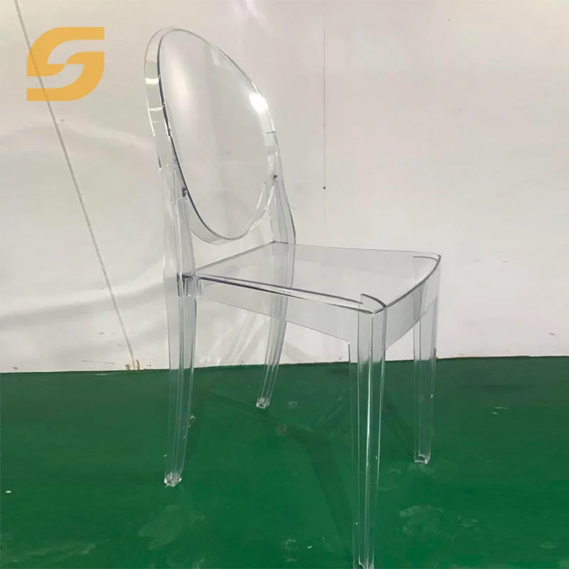 Commercial Furniture Clear Polycarbonate Tiffany Resin French Louis Chiavari Event Rental Acrylic Ghost Chair For Wedding