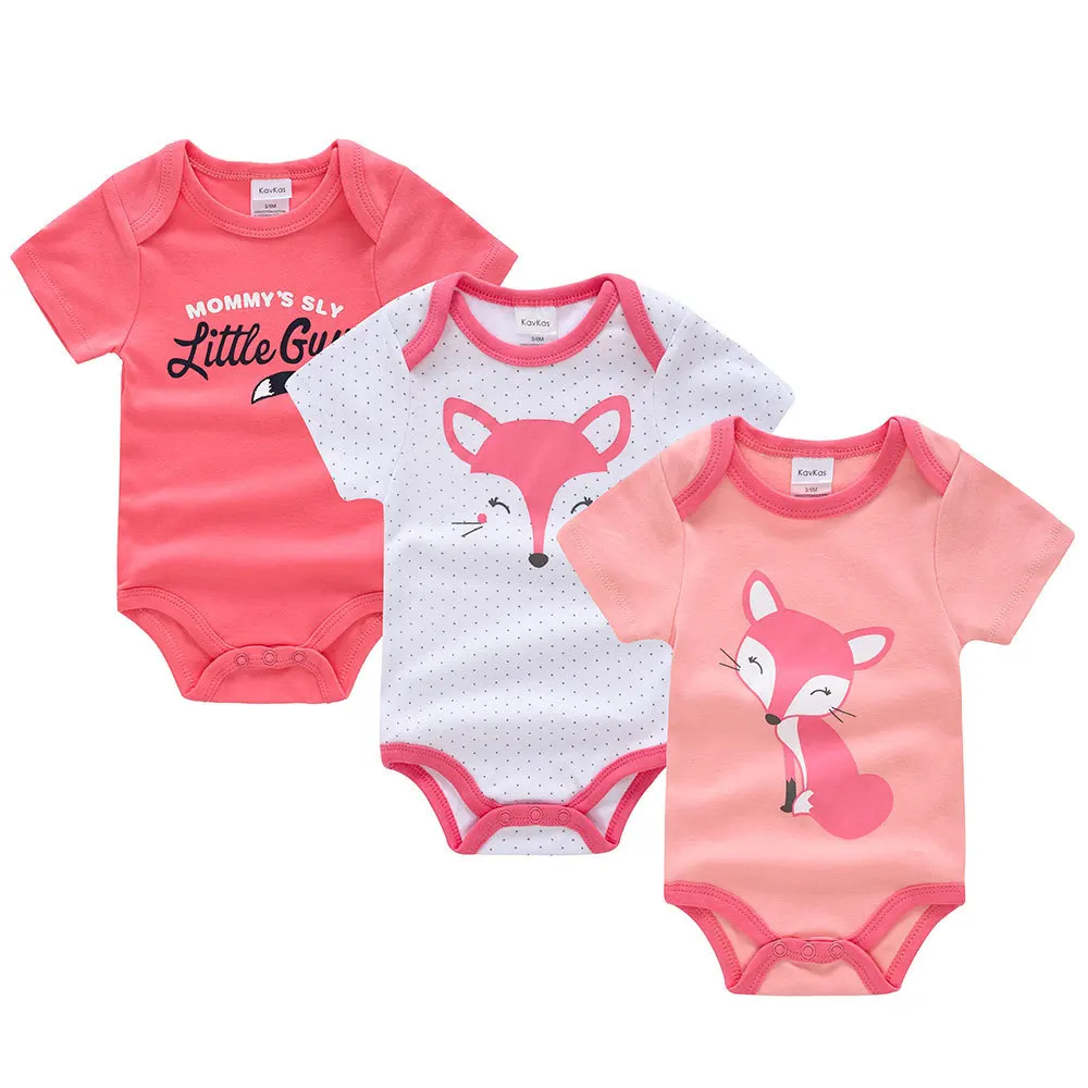 Baby Jumpsuit 3 Pieces Summer Cotton Short Sleeve Newborn Clothes Climbing Clothes Baby Romper Can Be One Piece Dropshipping