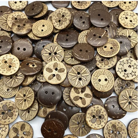 18mm Cartoon Button for Children Coconut Wood Button Clothing Accessories for Wedding Decor Sewing Accessories