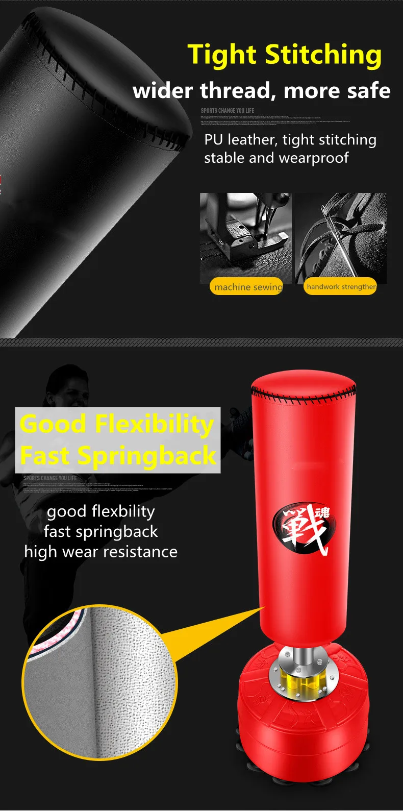 
Martial Arts Heavy Boxing Punching Bag Boxing Training Equipment Fitness Sandbags 