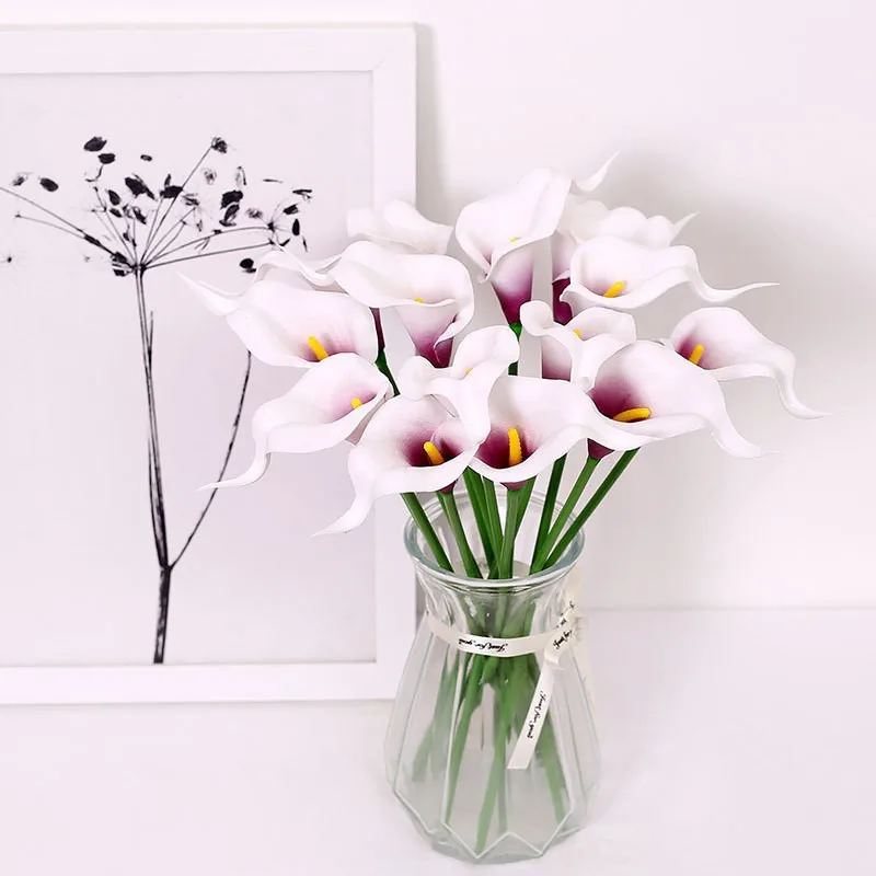 Mini PU  Calla Lily Simulation Flower Wedding Dining Table Home Decoration Photography Props