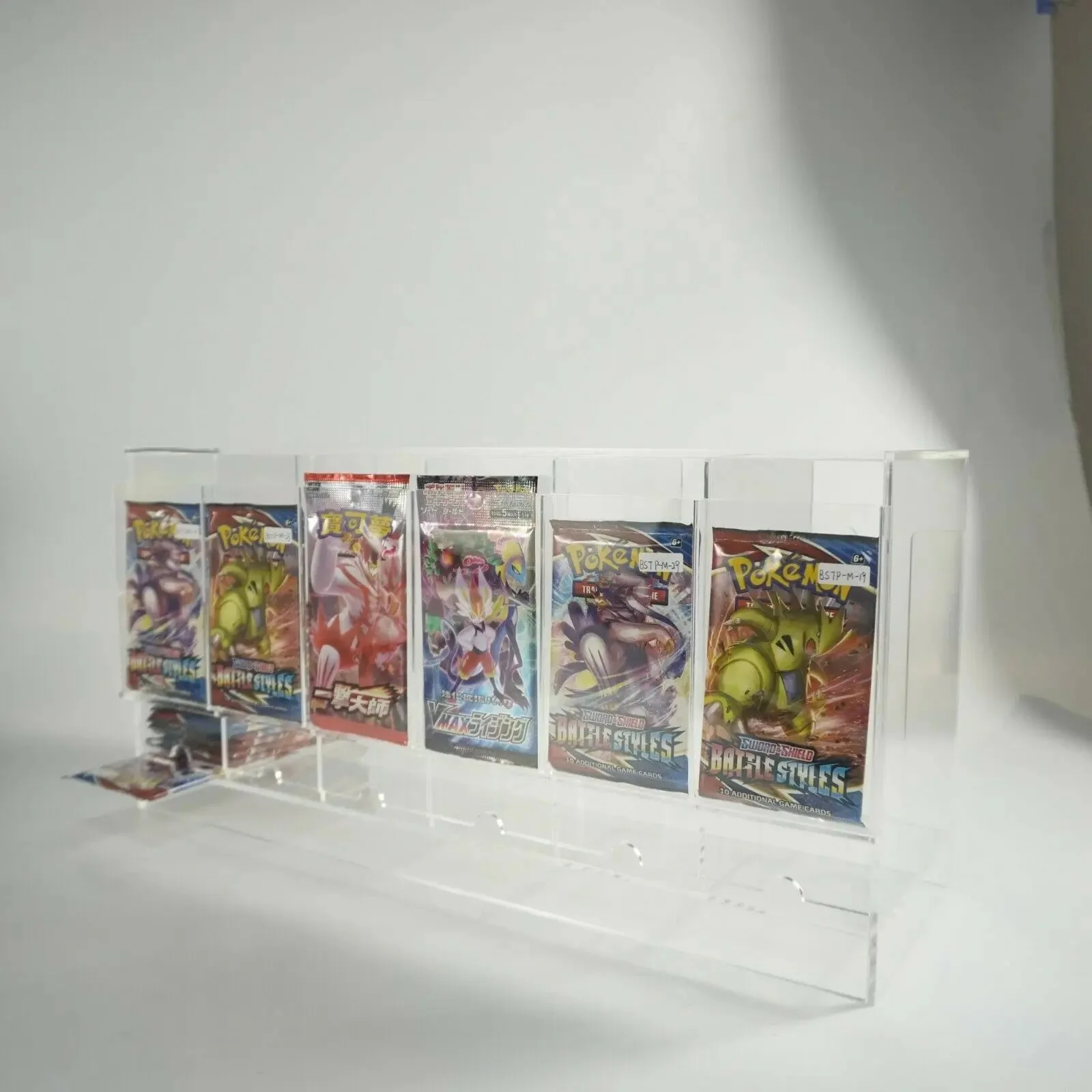 Пользовательские 6 слотов акриловый Pokemon TCG Booster Pack диспенсер для карт витрина
