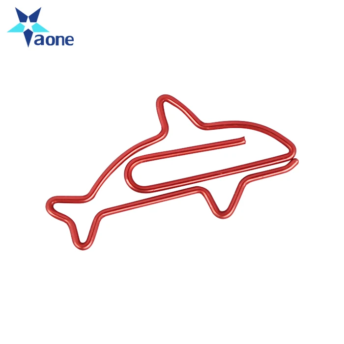 Creative Shiny Blue Dolphin Paper Clip Bookmark Paper Clip Office Accessories Metal Paper Clip