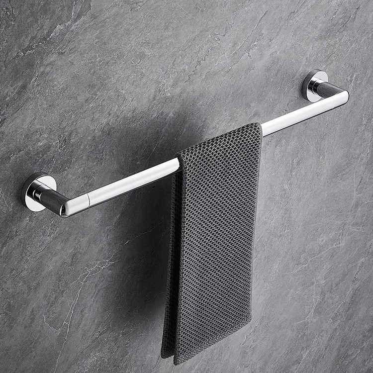 Anti-Rust Waterproof Movable Stainless Steel Vacuum Suction Cup Bathroom Towel Bar Rack Rail Hanger Towel Storage Rod
