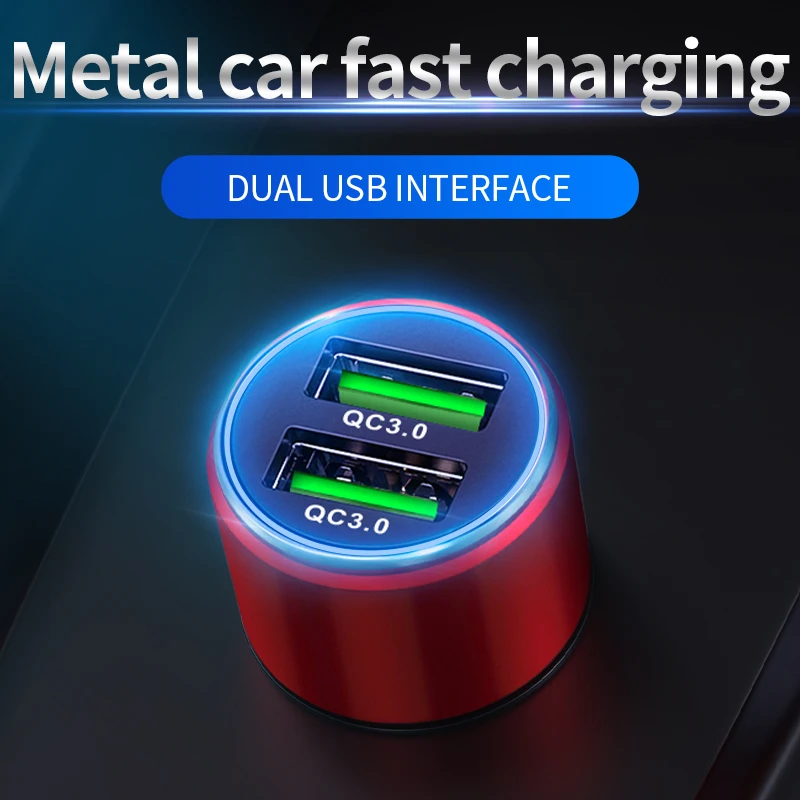  Лидер продаж автомобильное зарядное устройство с двойным USB портом QC3.0