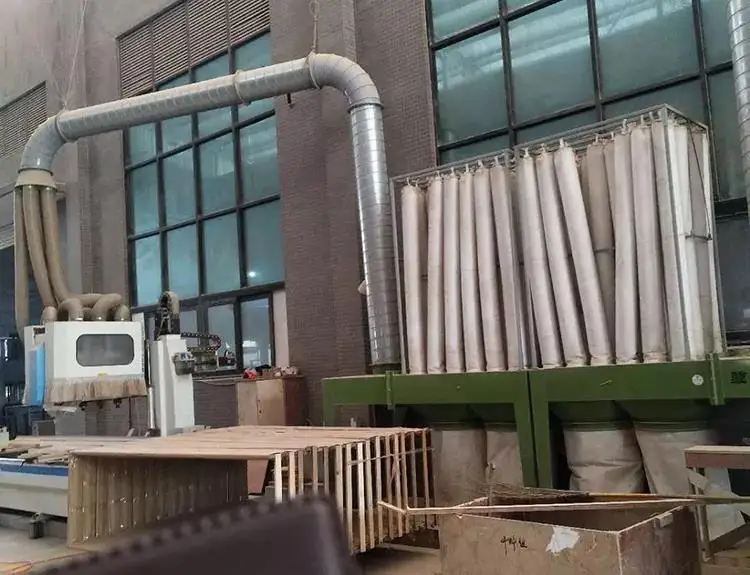 2.2kw to 11.5kw Industrial Double bag dust collector bag filter dust collecting machine wood saw cyclone