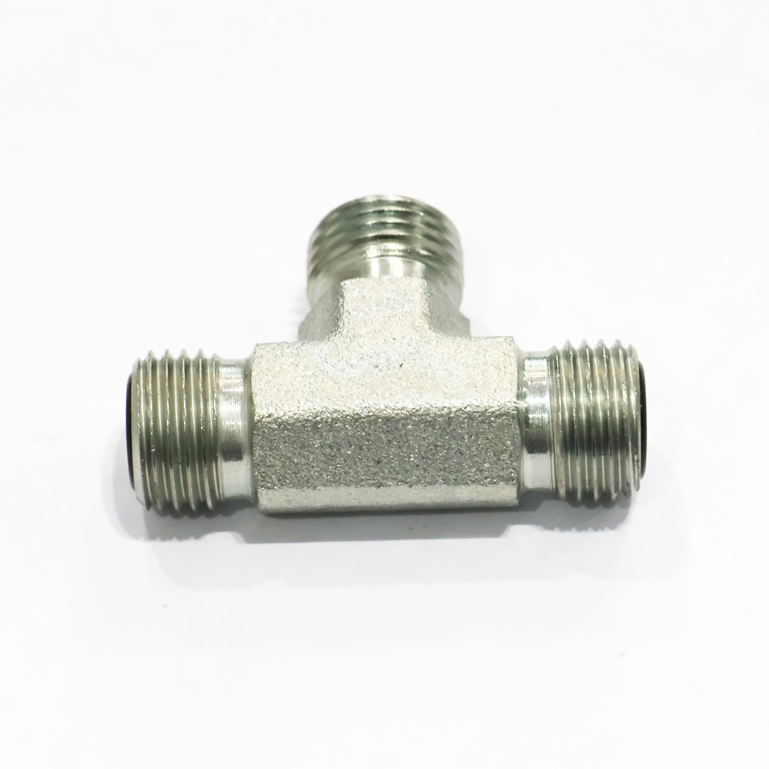 SAE carbon steel hydraulic compression connector adapter Male O-ring face seal ORFS Tee nipple FS6803 hydraulic fitting Adapt