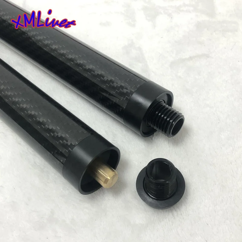 Customized xmlivet 12inch carbon Pool cue extensions with bumper for Longoni cues 9 ball cue extenders Billiard accessories