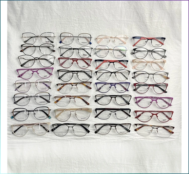 Assorted Eyeglasses Metal Frame Stock Ready Optical Eyewear Designer Spectacle Frames For Shop Blue Light Blocking Glasses