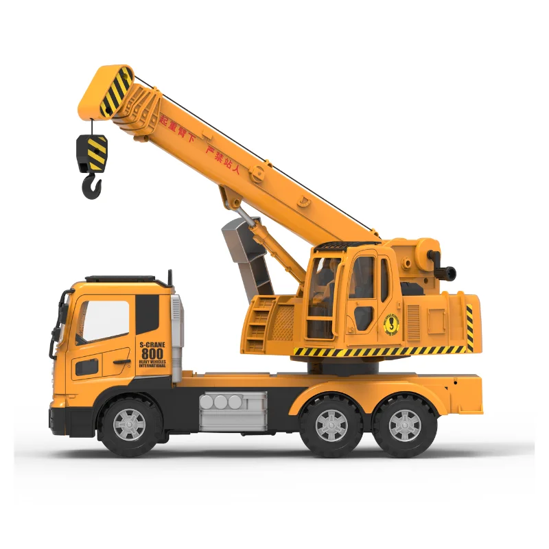 Kids mini diecast model big size  construction truck crane truck machine stem toy with claw for 5 year old construction sets