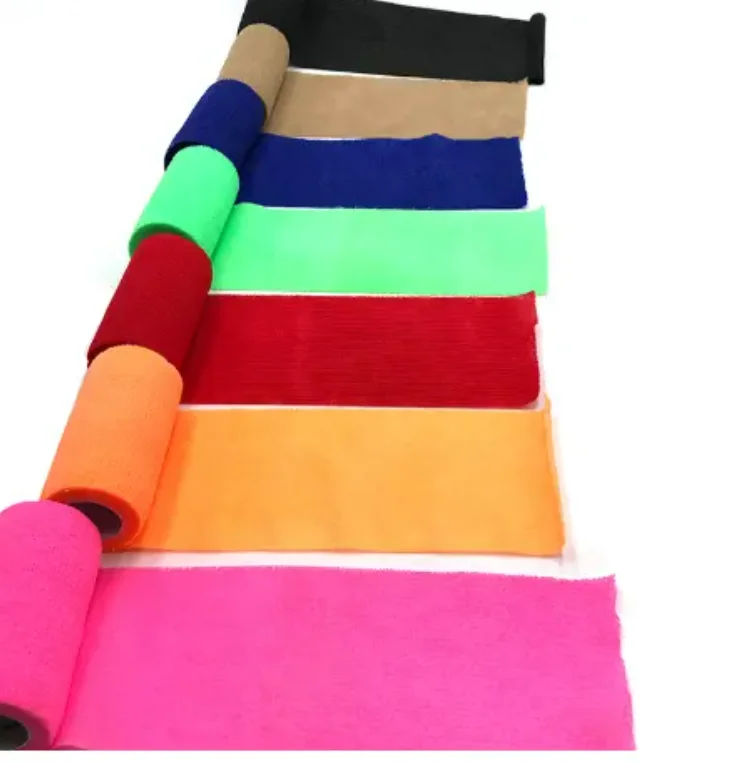 Factory Price Medical Consumables Cohesive Bandage Elastic Fiber and Non Woven Color Fiber