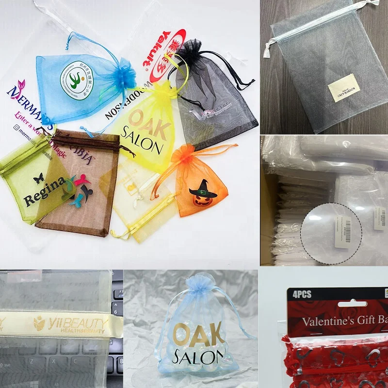17*23 organza bags wholesale custom organza fabric sachet bag packaging