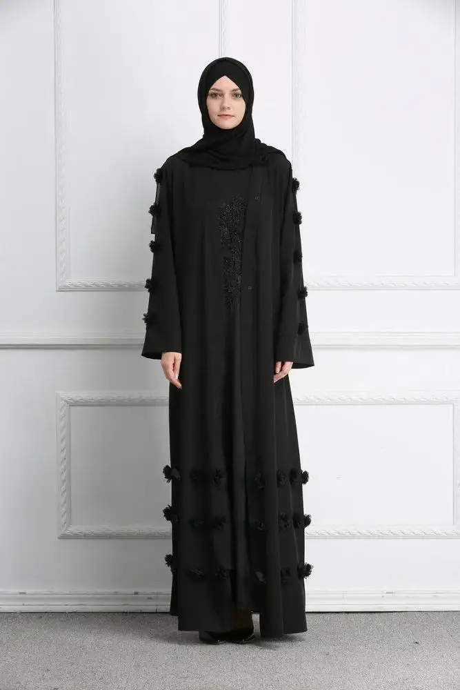 
Abaya Muslim Open Front Cardigan Vintage Maxi Womens Dress Party Evening Prom 