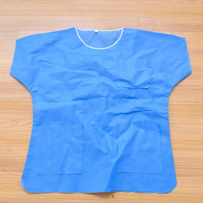 Blue Short Sleeve SMS Hospital Scrubs Disposable Uniform Scrub Suit Set Clothing Nursing Scrubs