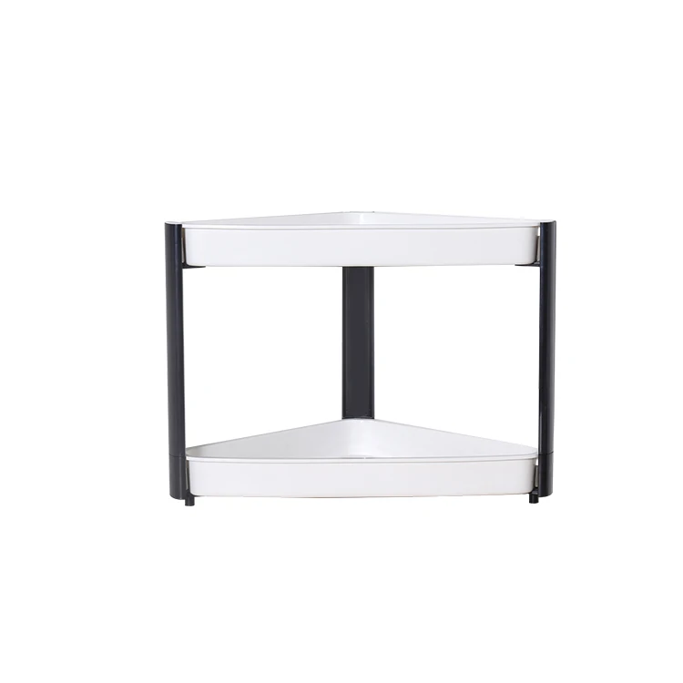 0231 Kitchen living room bathroom modern 2 tier plastic corner storage shelf