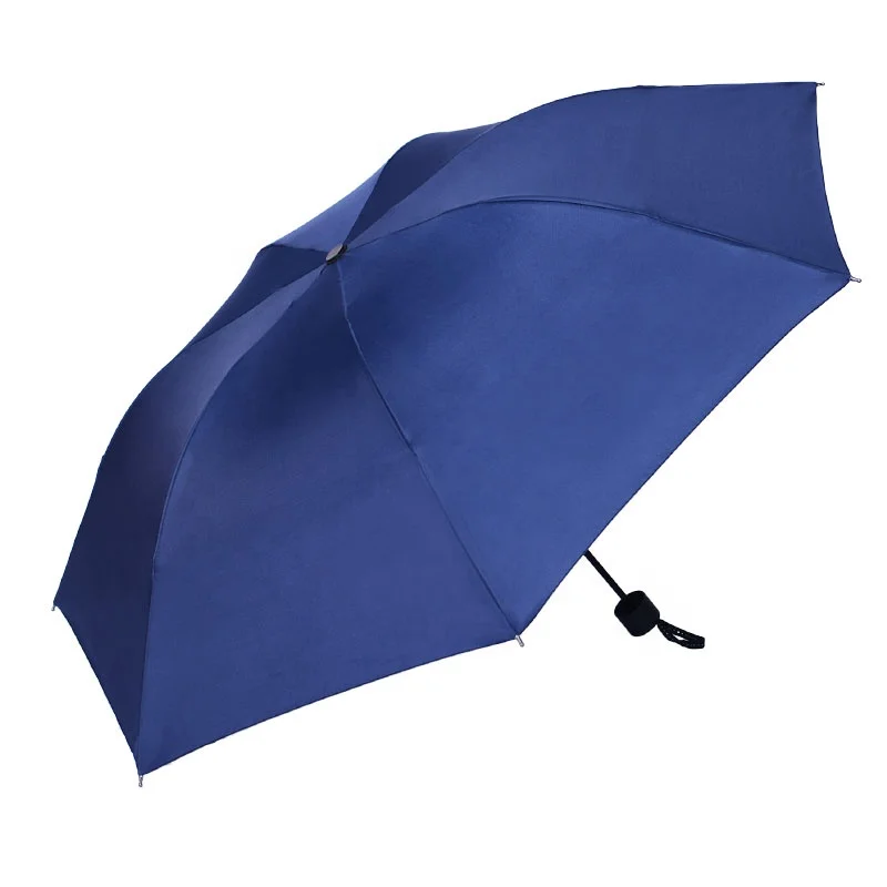 Inverted Umbrella Manual Open Polyester Three folding Umbrella With Logo Prints