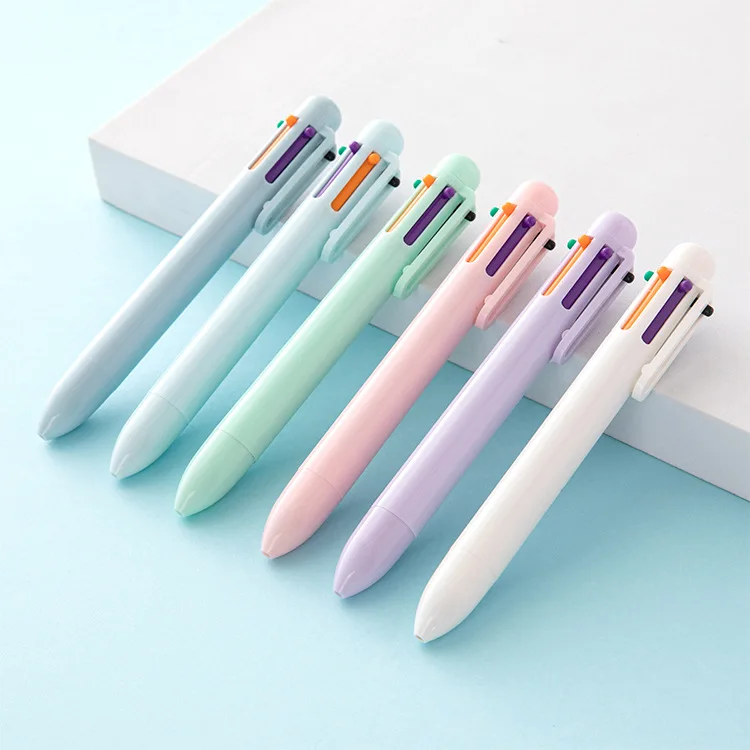 Creative Macaron 6-color ballpoint pen Morandi candy Student multi-color oil pen Colorful