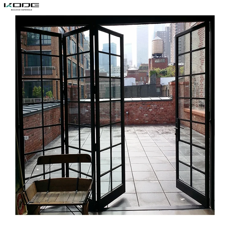  Cheap price aluminum accordion corner bi folding doors open style