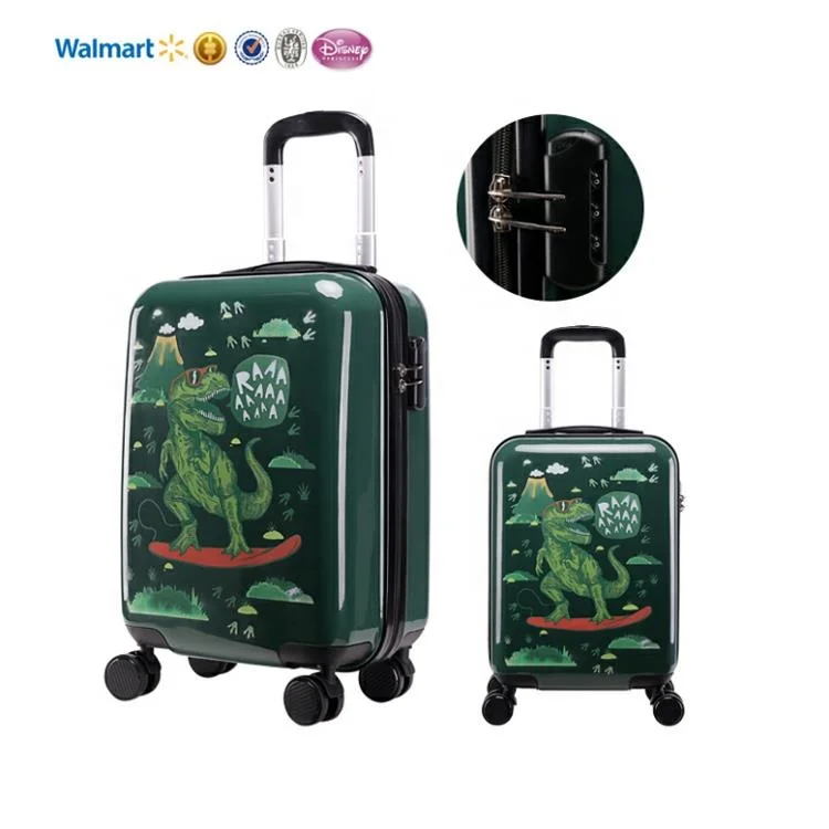 3pcs children rolling suitcase  and backpack with lunch bag set dinosaur kids luggage case